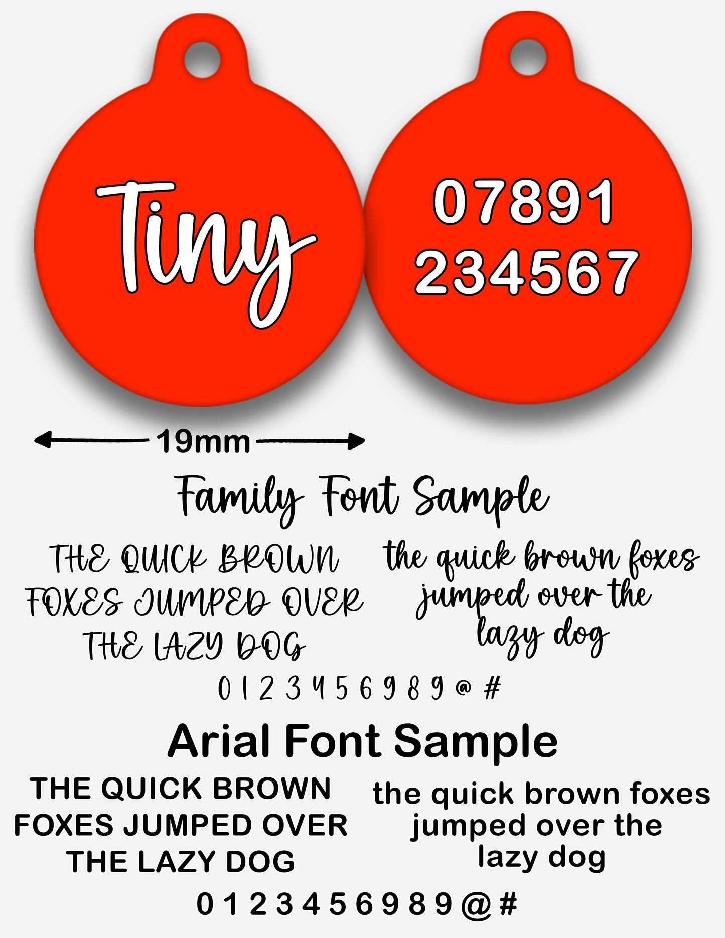 Red Plain Colour - Pet ID Tag