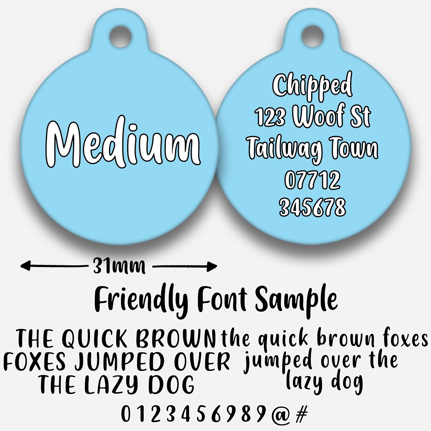 Sky Blue - Pet ID Tag