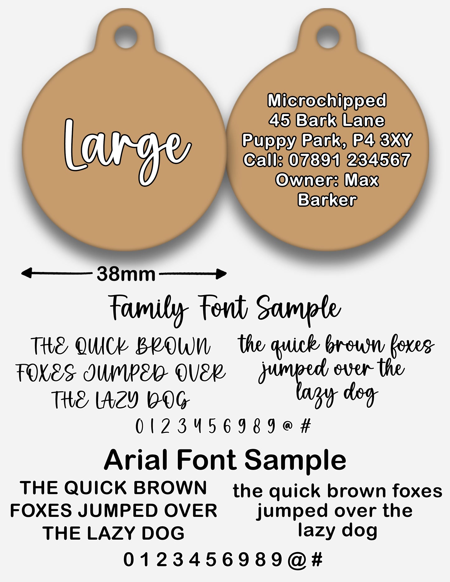 Tan - Pet ID Tag