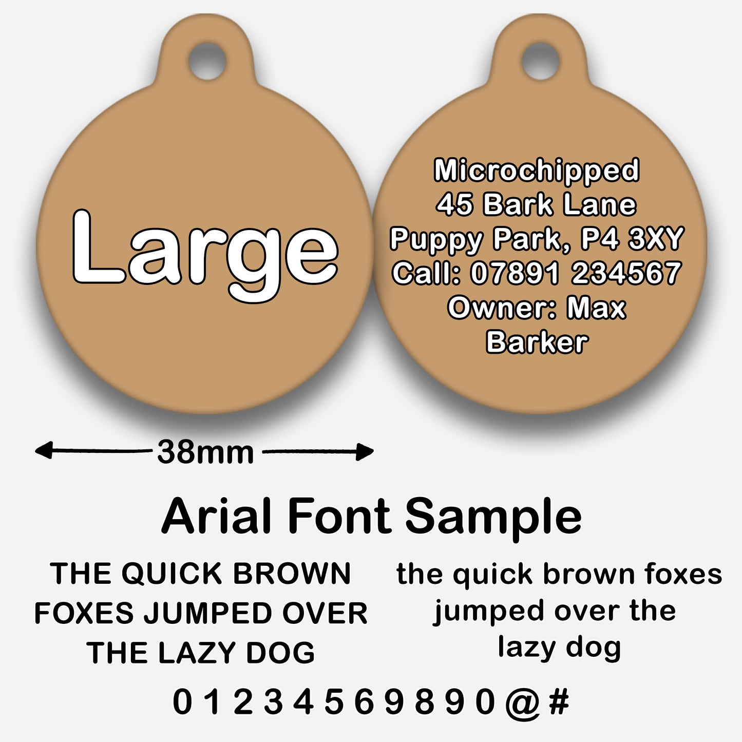 Tan - Pet ID Tag