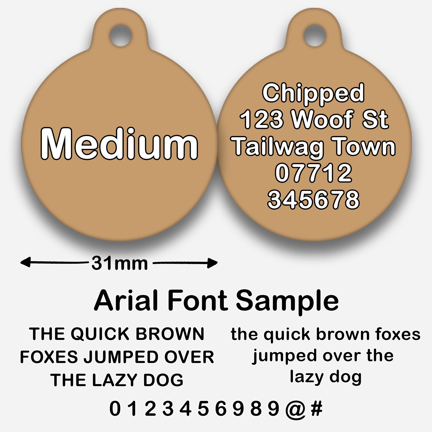 Tan - Pet ID Tag