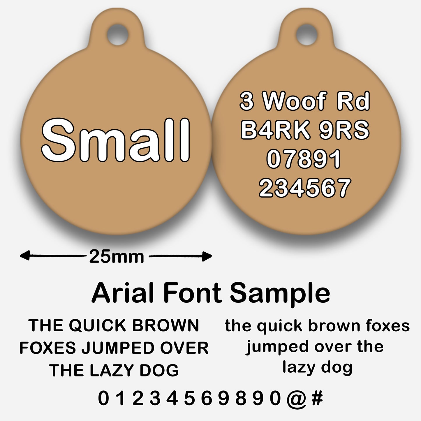 Tan - Pet ID Tag