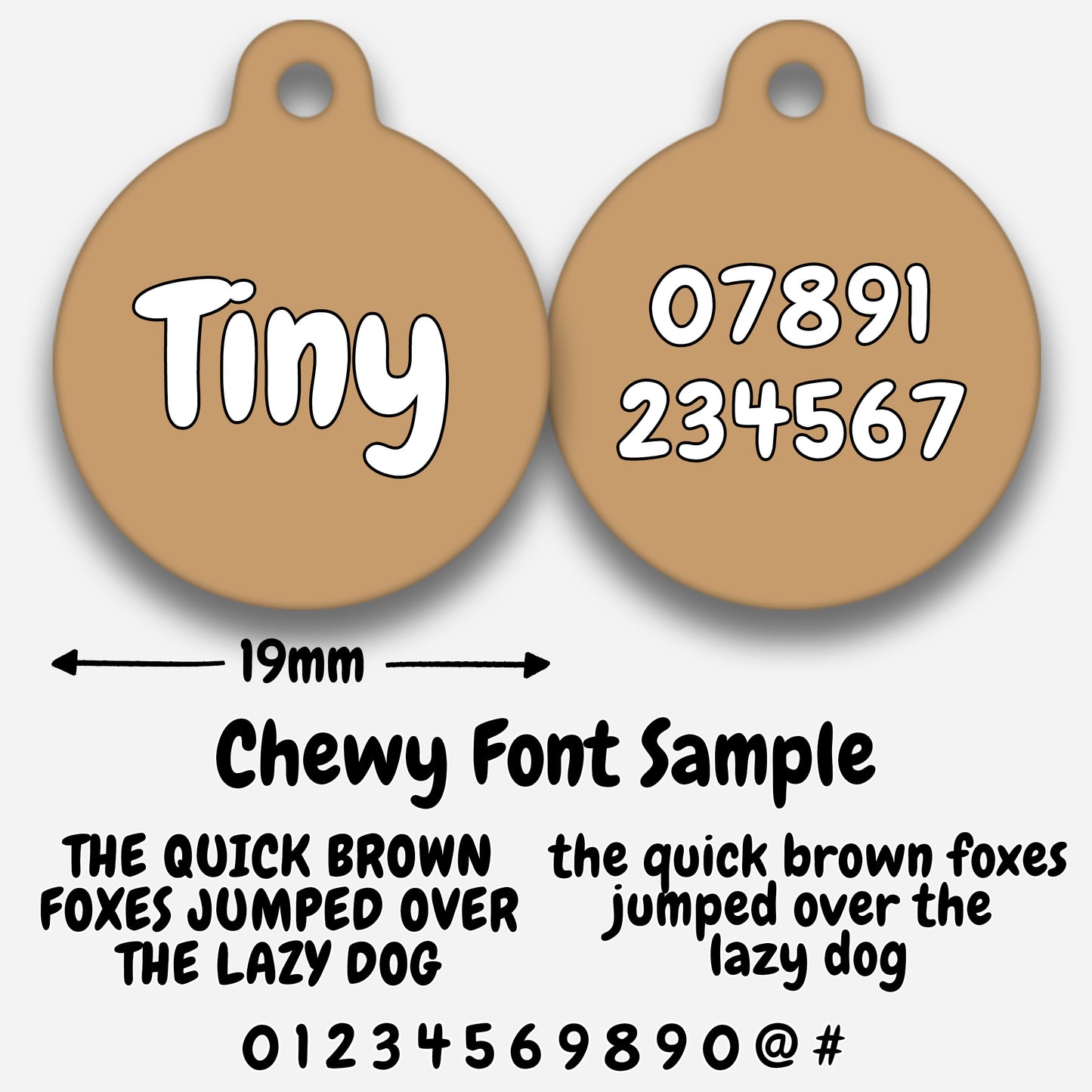 Tan - Pet ID Tag