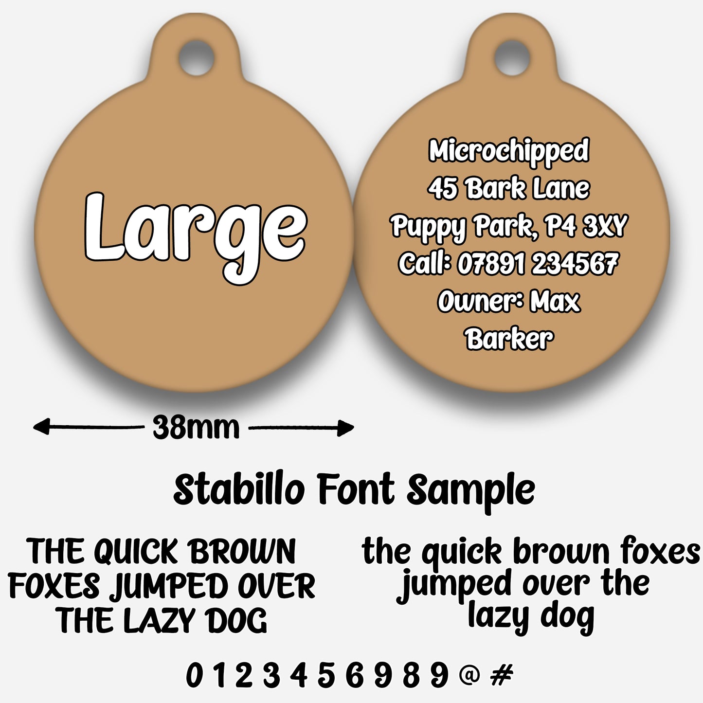 Tan - Pet ID Tag