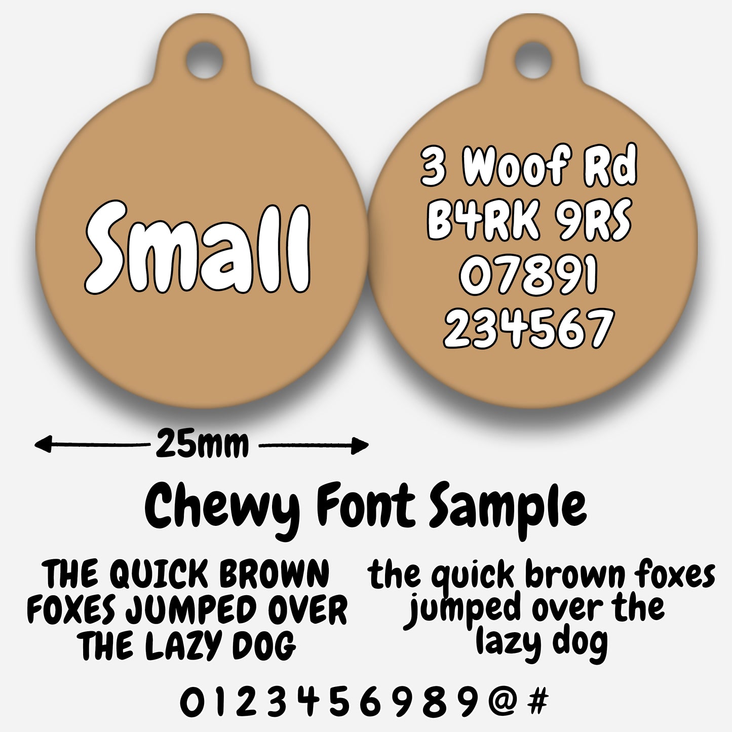 Tan - Pet ID Tag