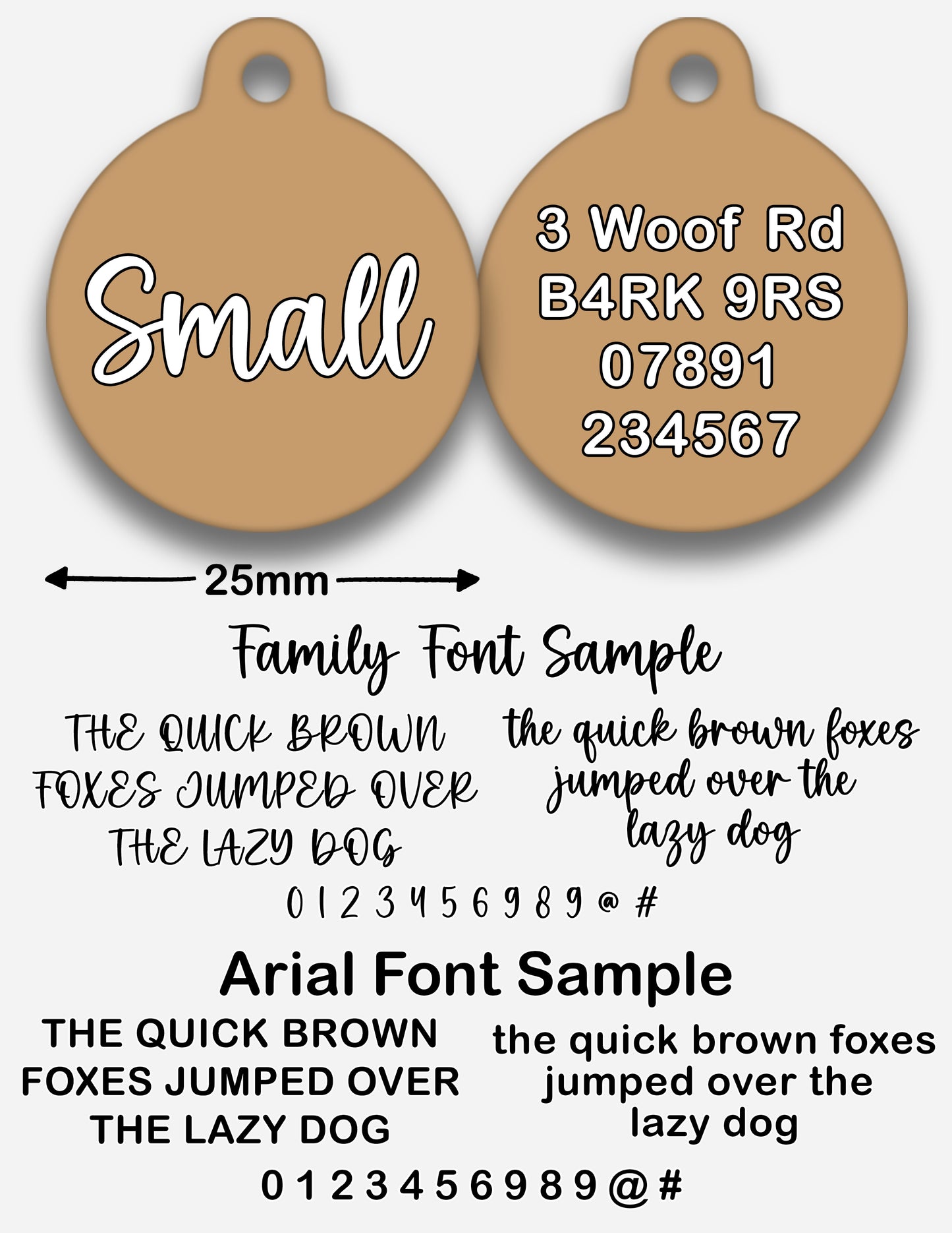 Tan - Pet ID Tag