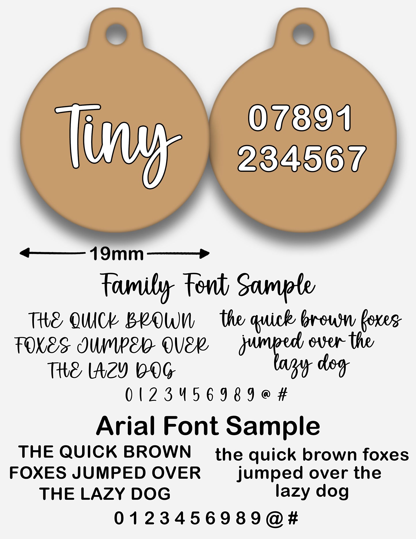 Tan - Pet ID Tag