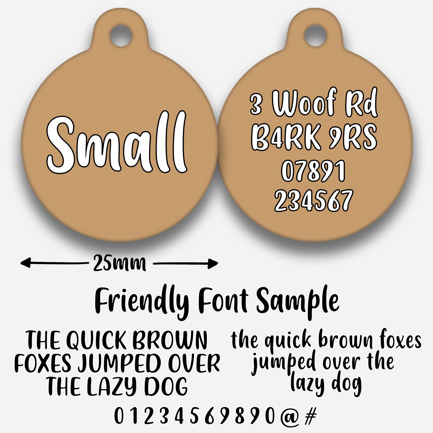 Tan - Pet ID Tag