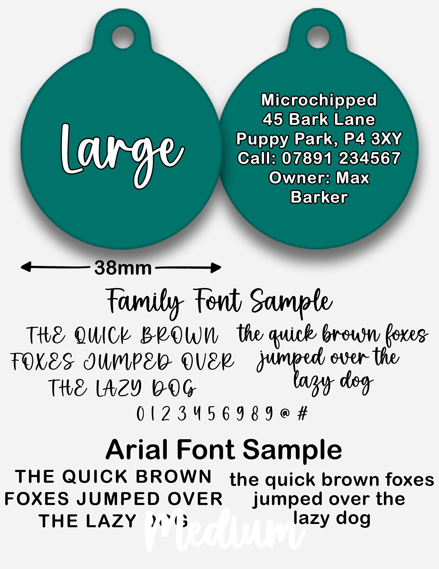 Teal - Pet ID Tag