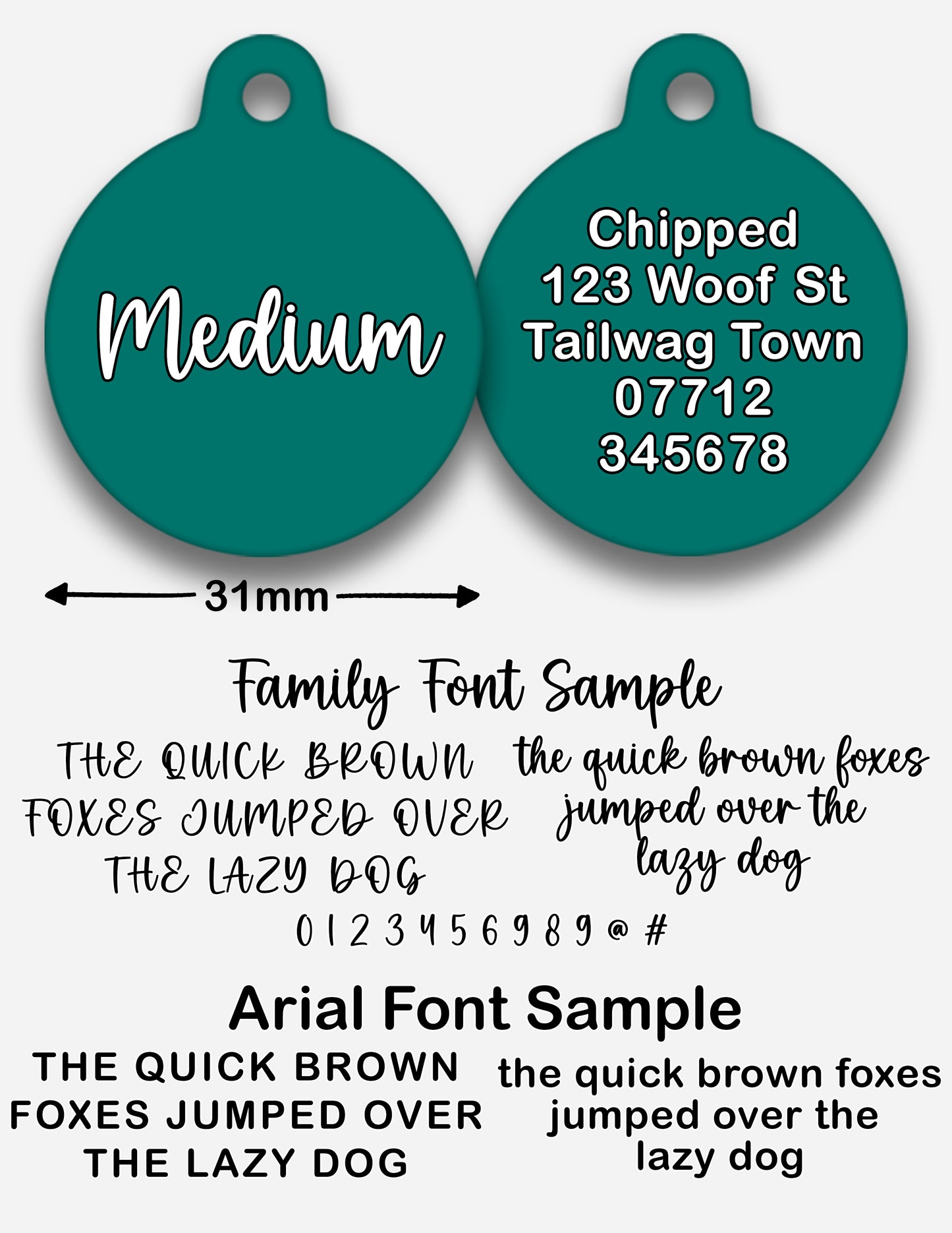 Teal - Pet ID Tag