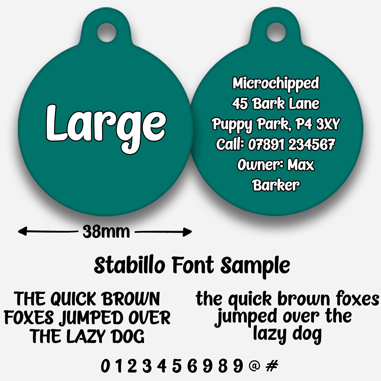 Teal - Pet ID Tag