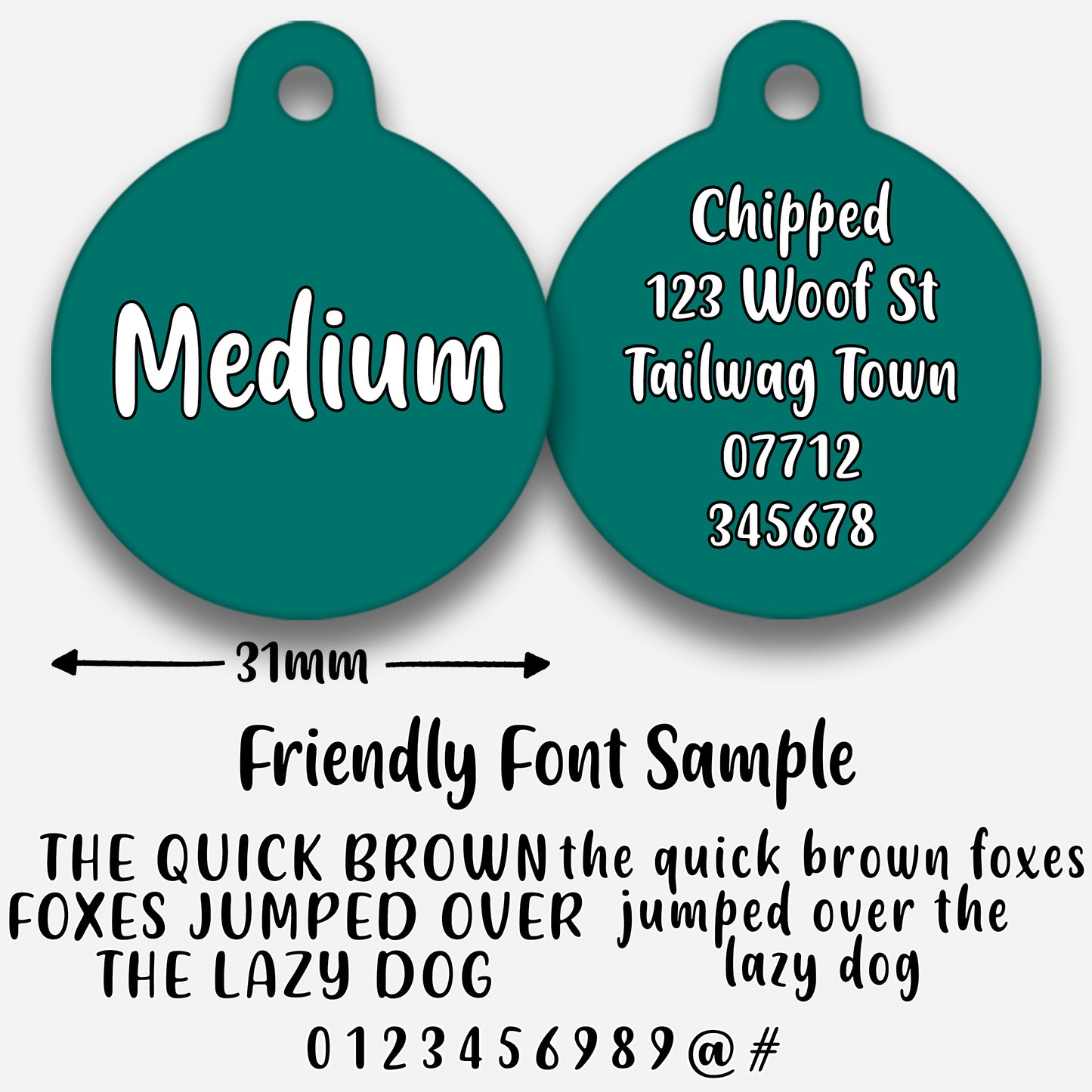 Teal - Pet ID Tag