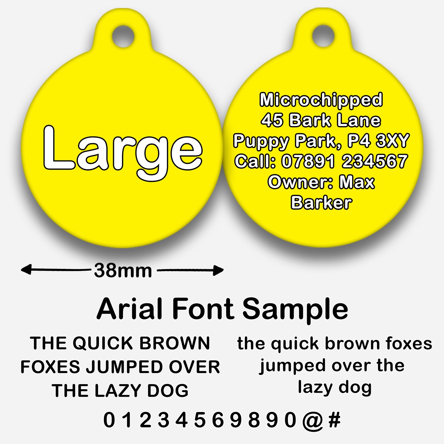 Yellow - Pet ID Tag