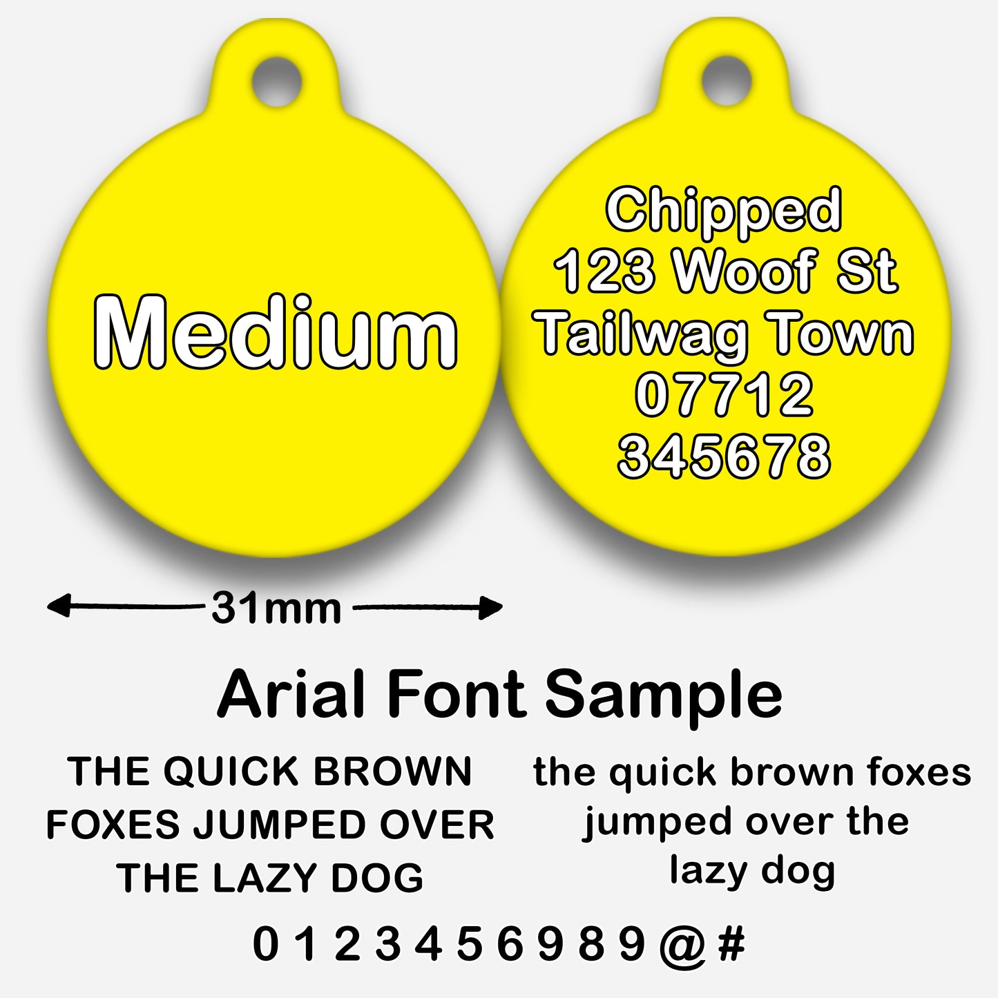 Yellow - Pet ID Tag