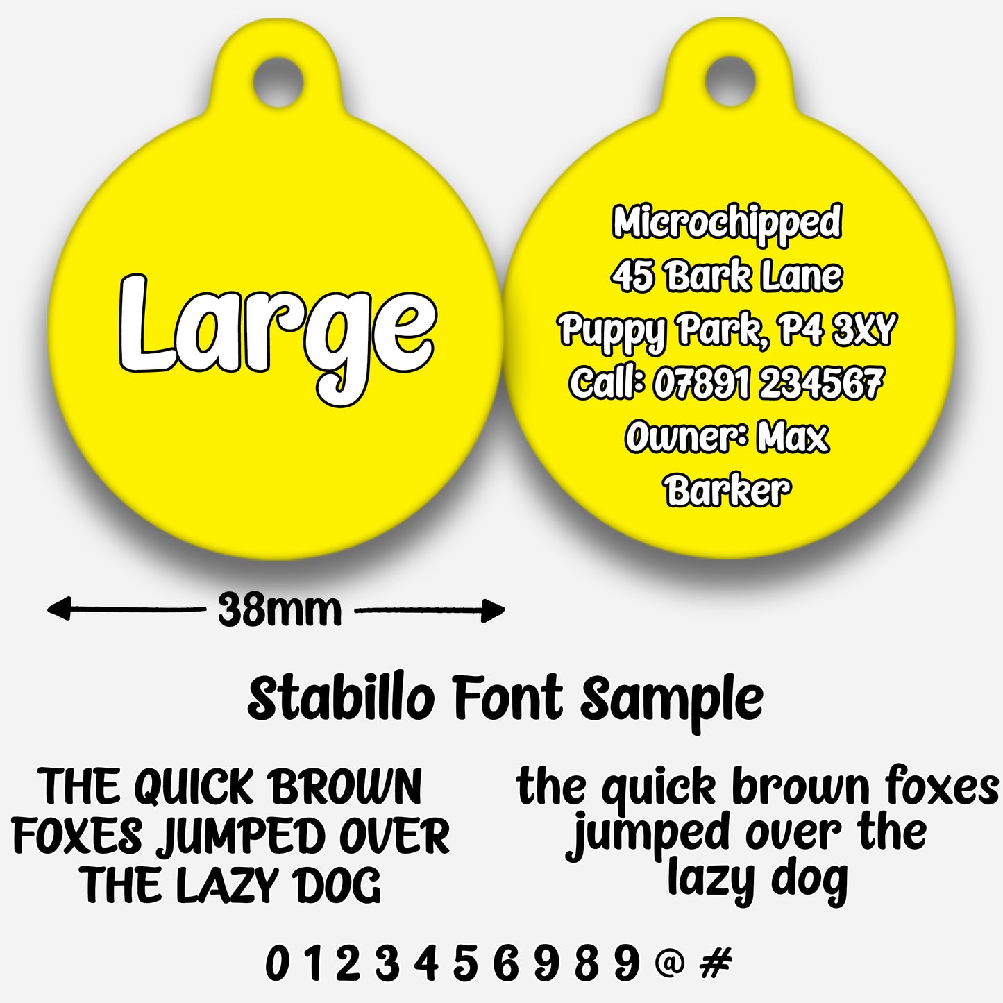 Yellow - Pet ID Tag