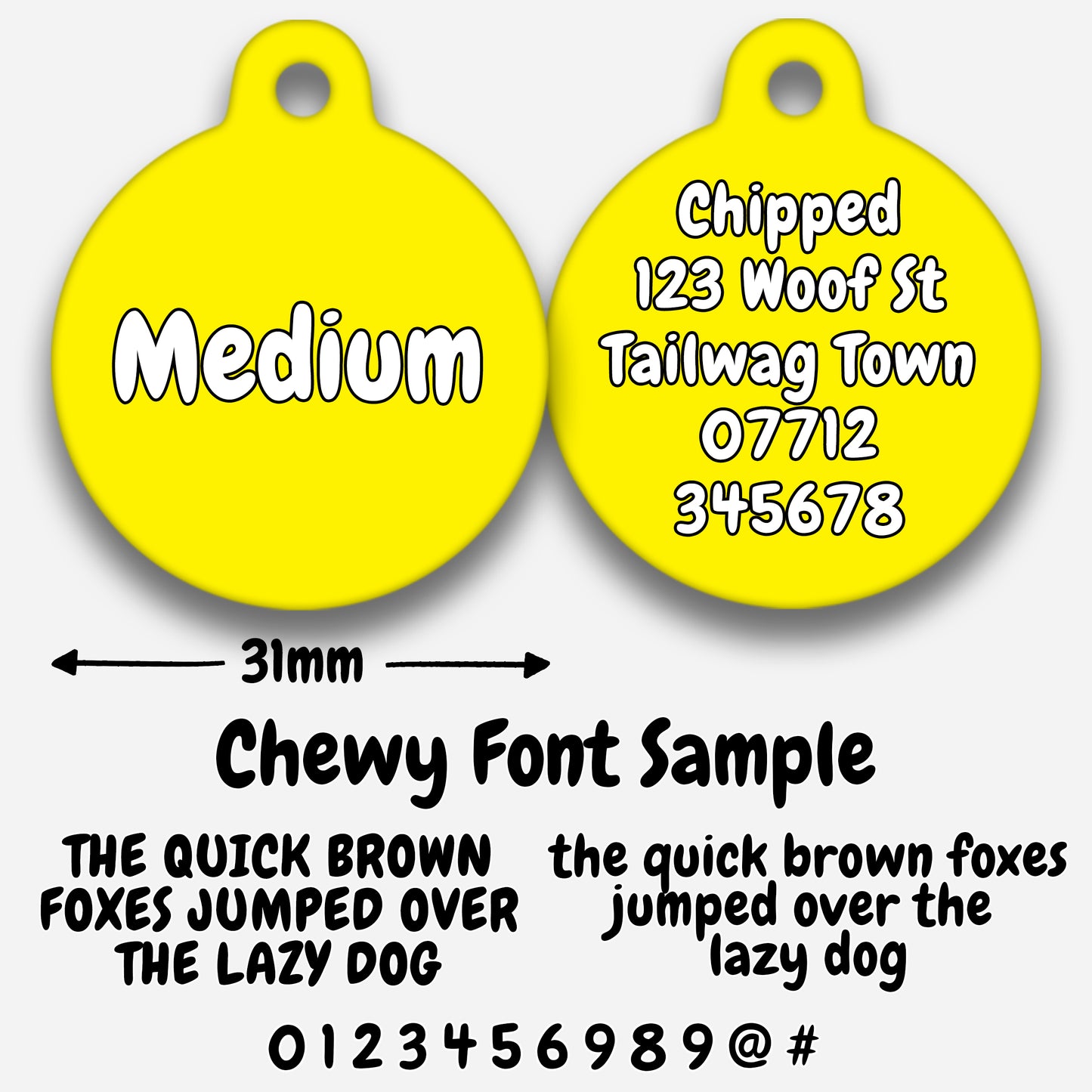 Yellow - Pet ID Tag