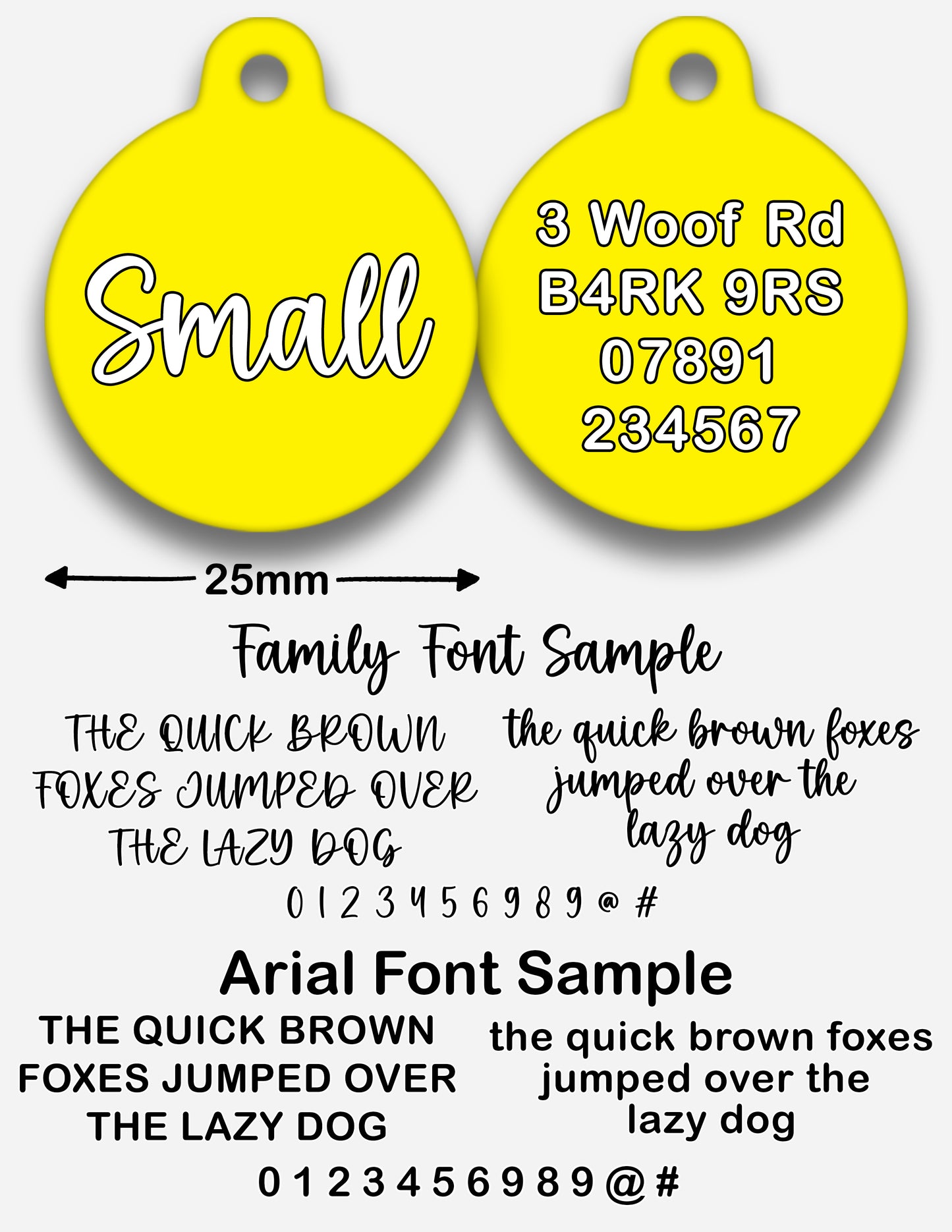 Yellow - Pet ID Tag
