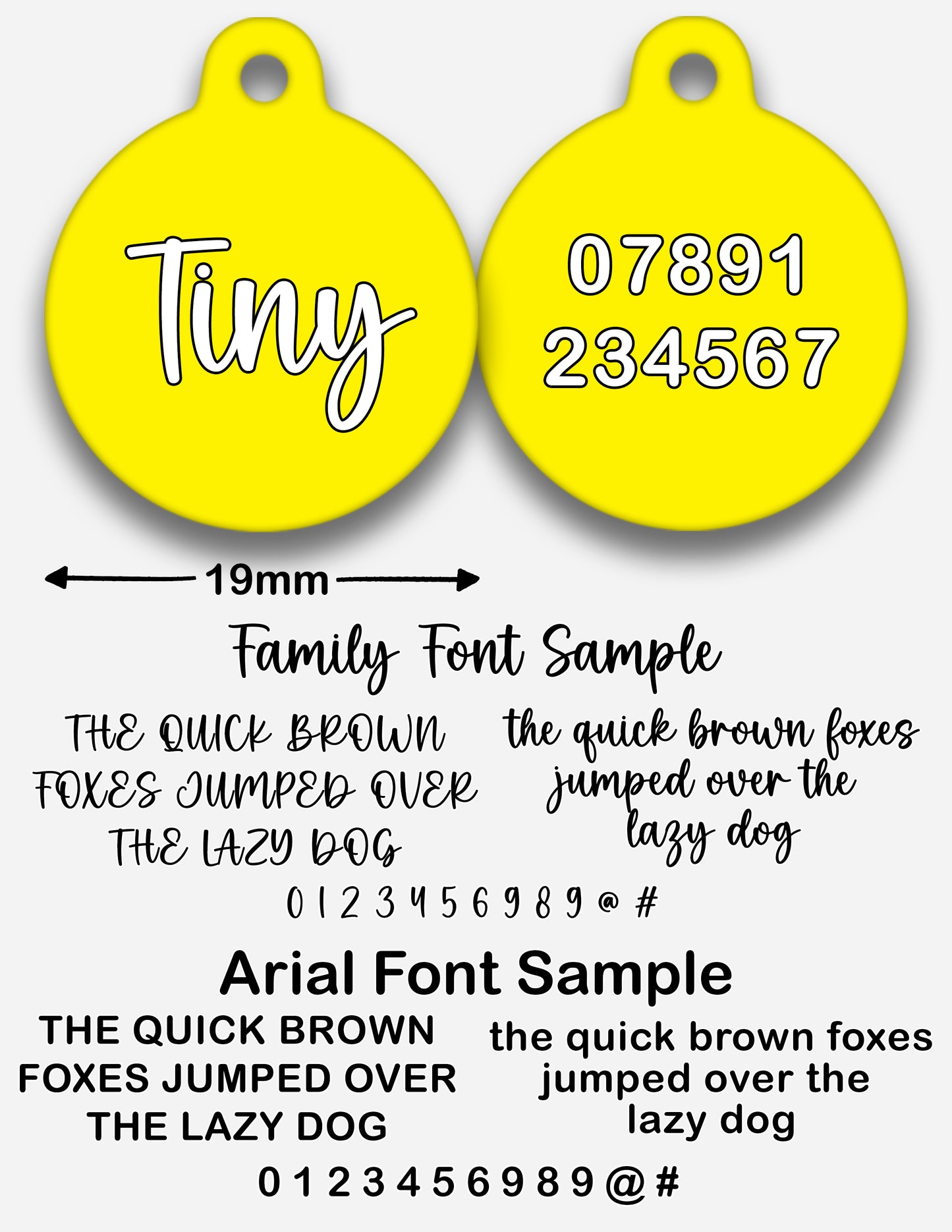 Yellow - Pet ID Tag