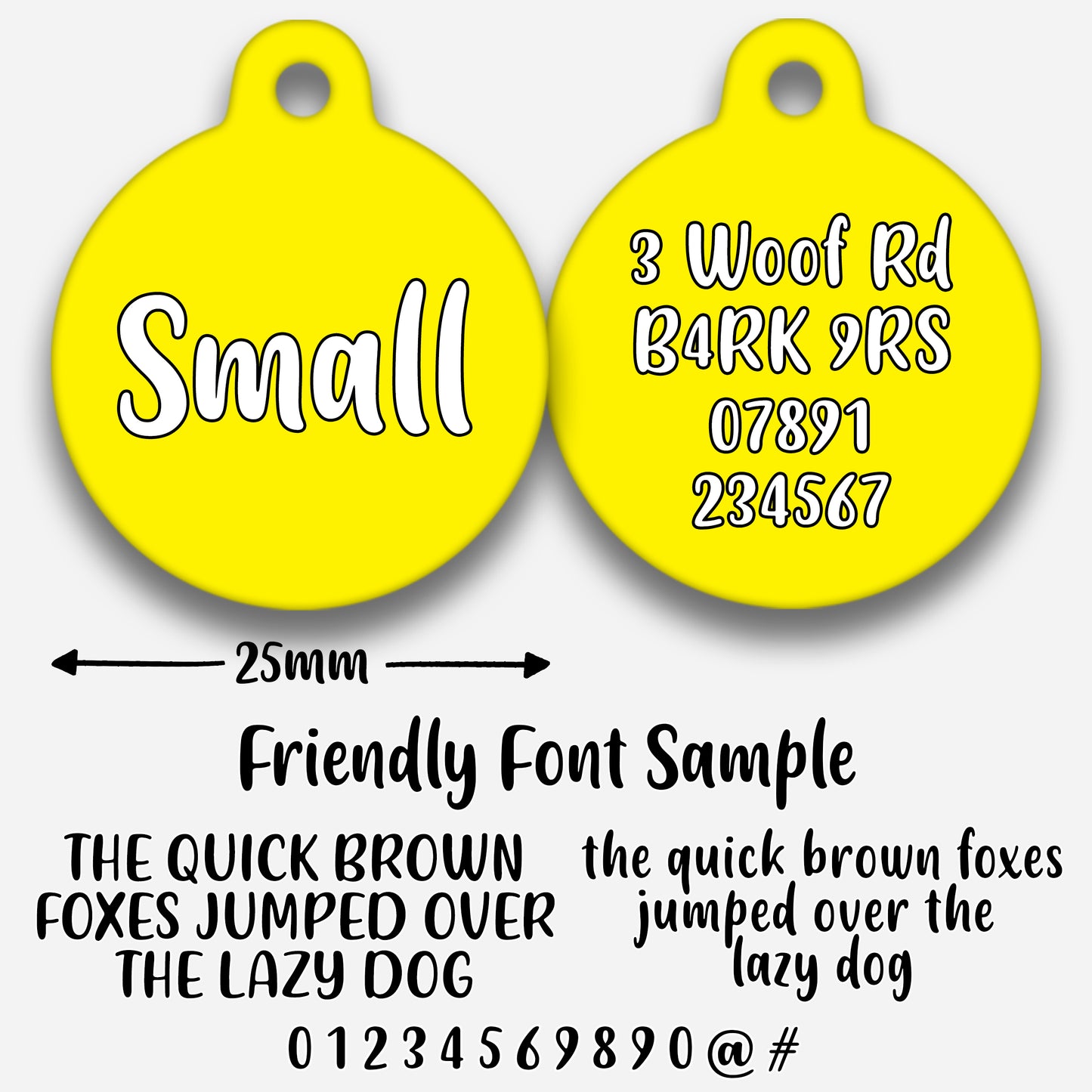 Yellow - Pet ID Tag