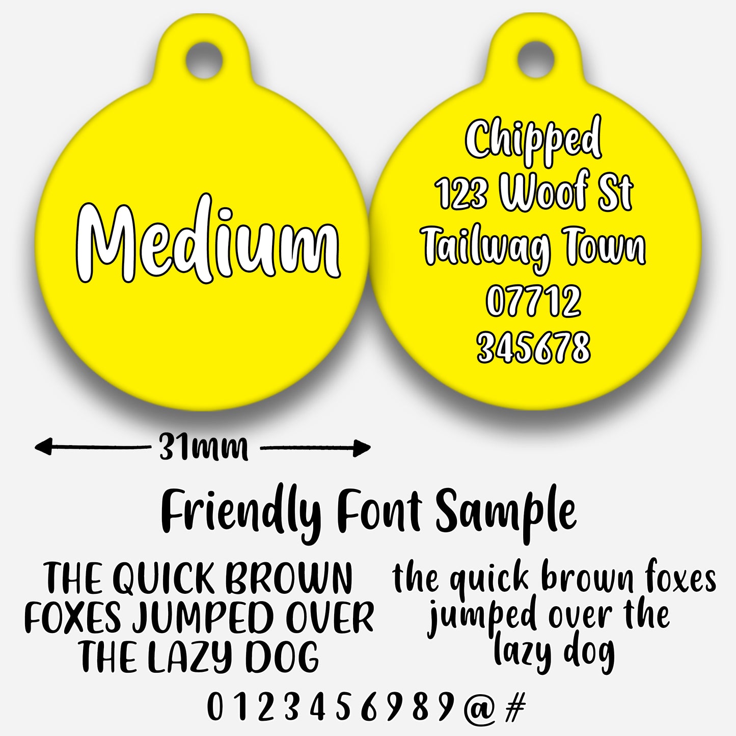 Yellow - Pet ID Tag