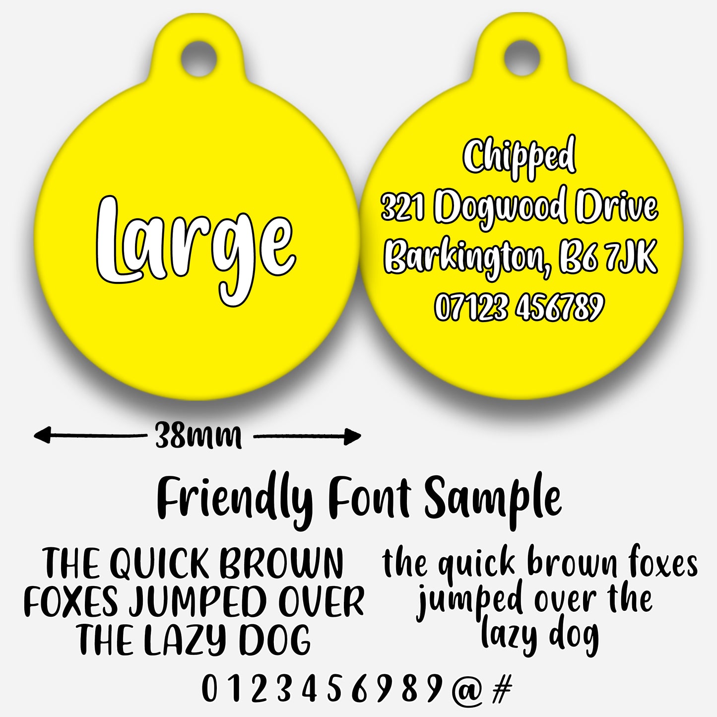 Yellow - Pet ID Tag