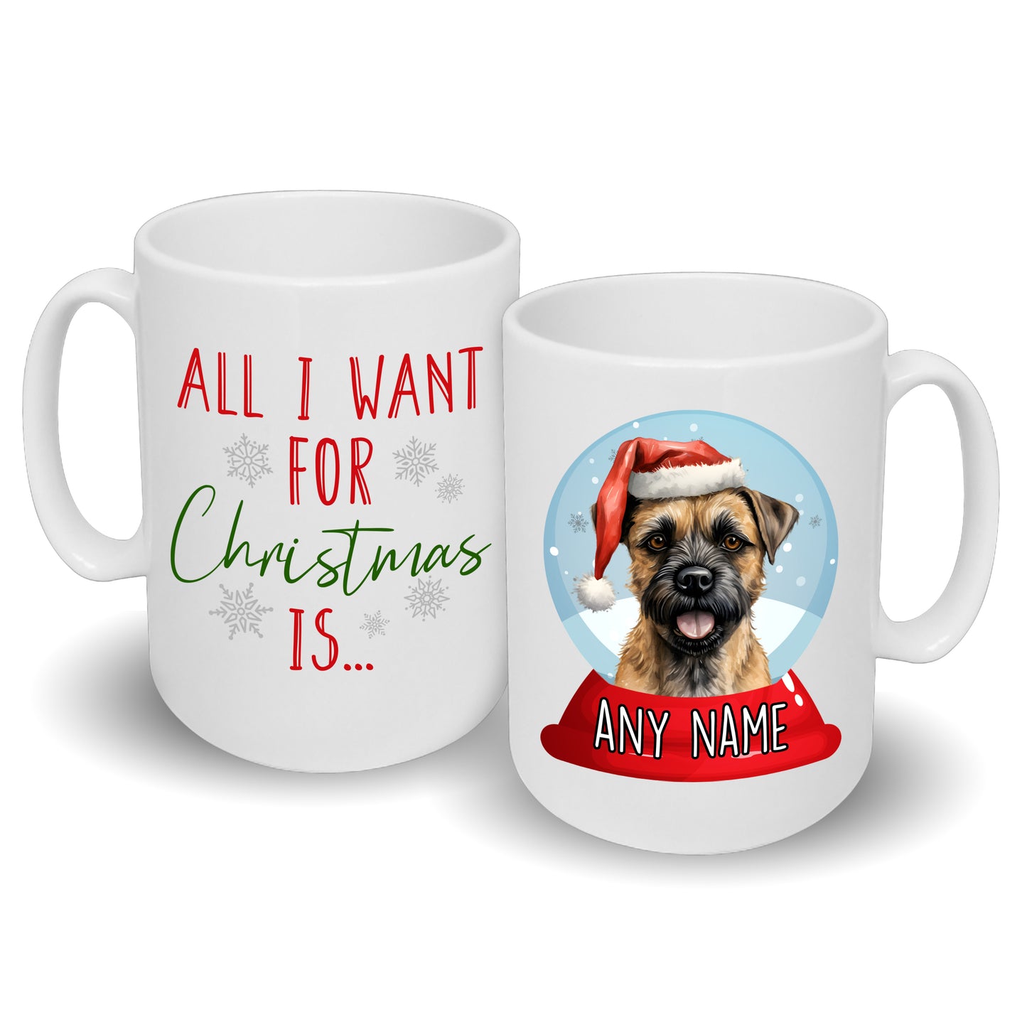 'All I Want For Christmas' Custom Dog Breed & Name Mug
