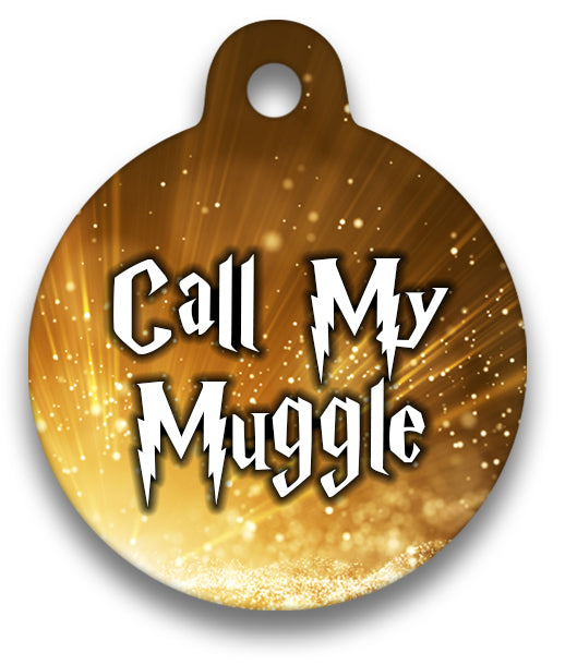Gold Call My Muggle - Pet ID Tag