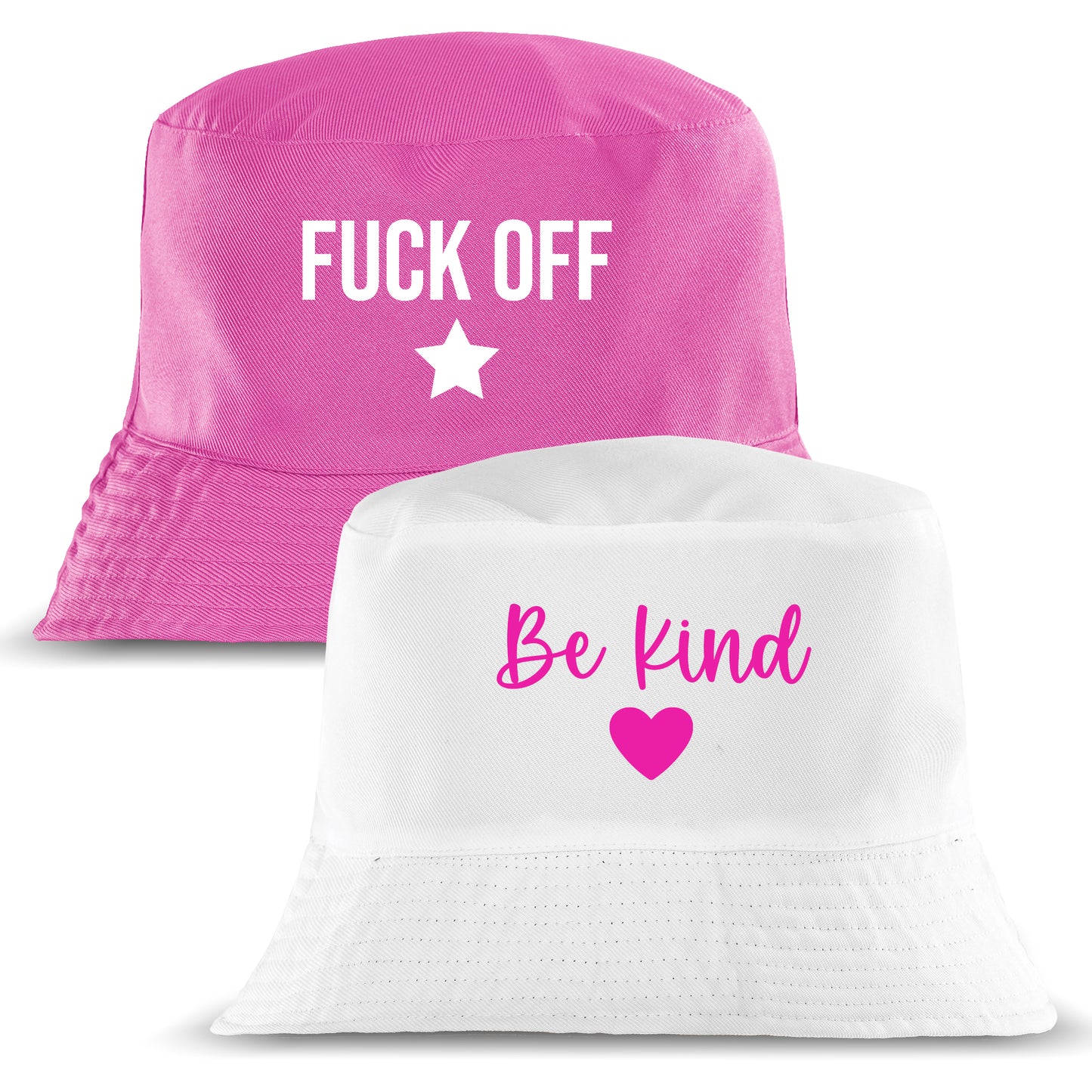 Reversible Message Bucket Hat Be Kind or F*ck Off