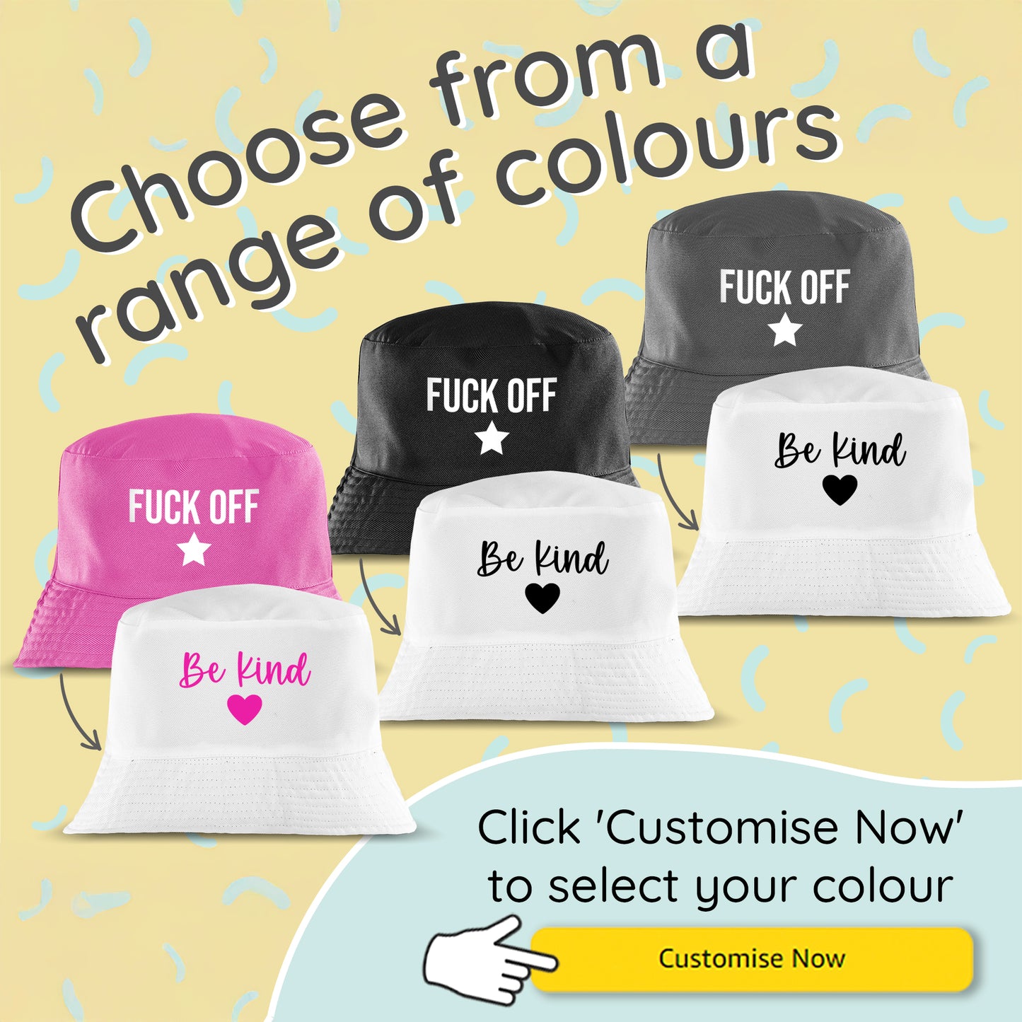 Reversible Message Bucket Hat Be Kind or F*ck Off