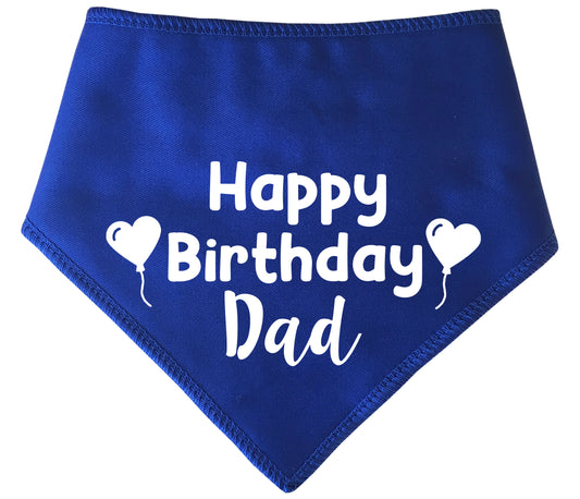 Happy Birthday Dad Heart Balloons Dog Bandana