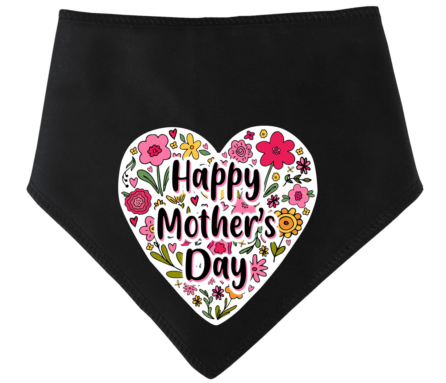 Happy Mother's Day Floral Heart Dog Bandana
