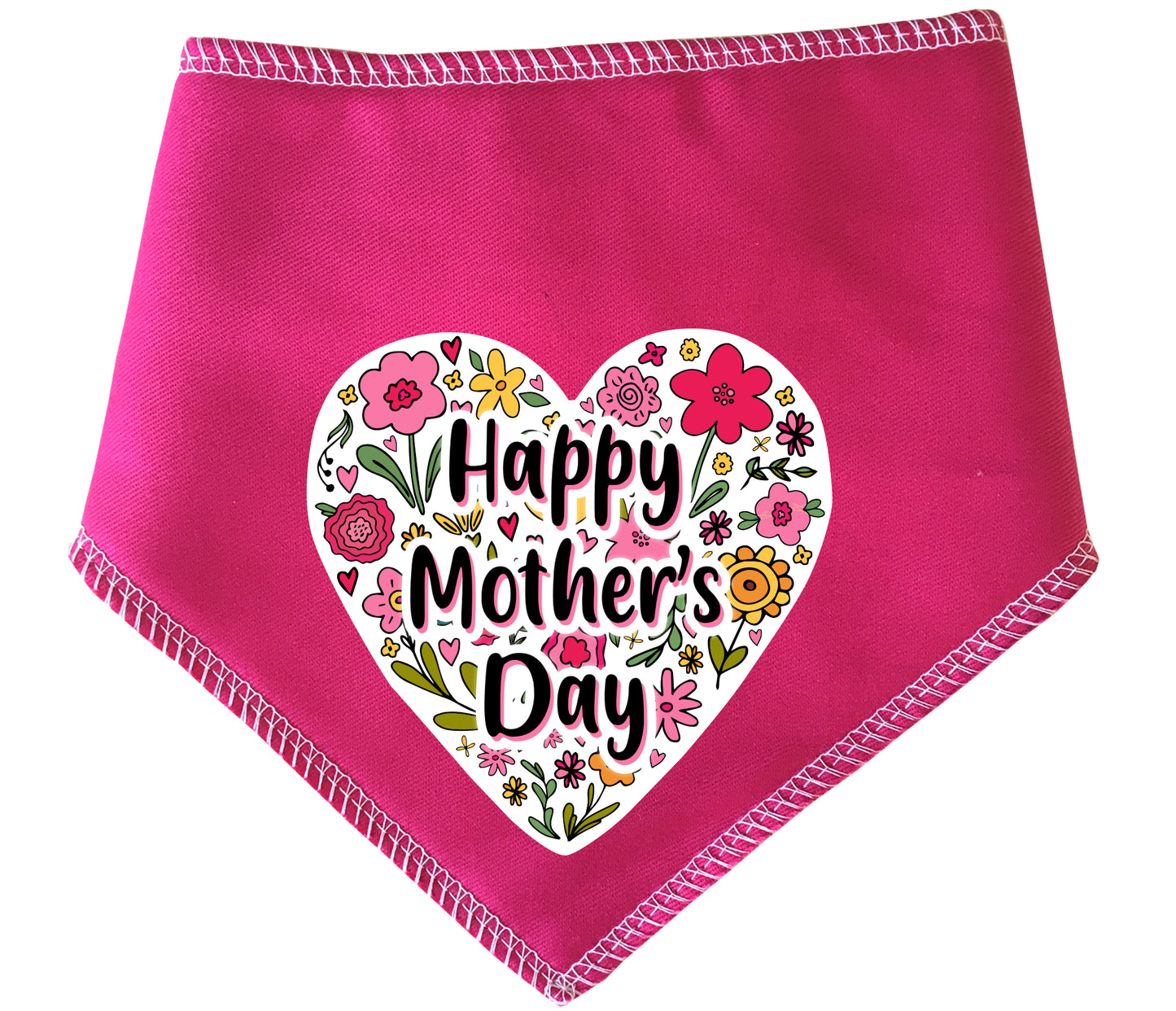Happy Mother's Day Floral Heart Dog Bandana