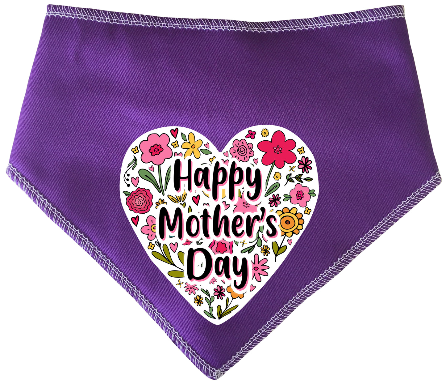 Happy Mother's Day Floral Heart Dog Bandana