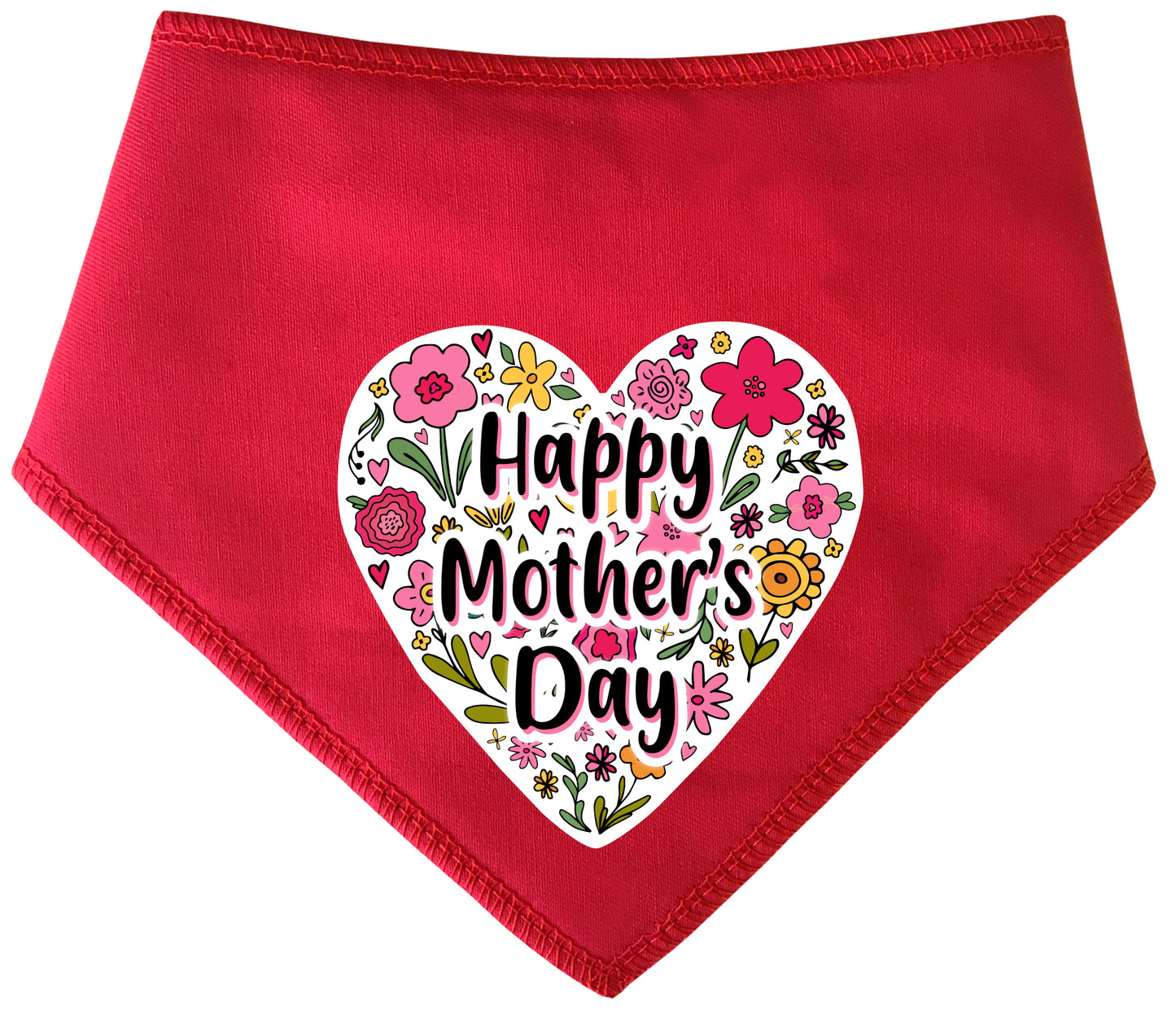 Happy Mother's Day Floral Heart Dog Bandana