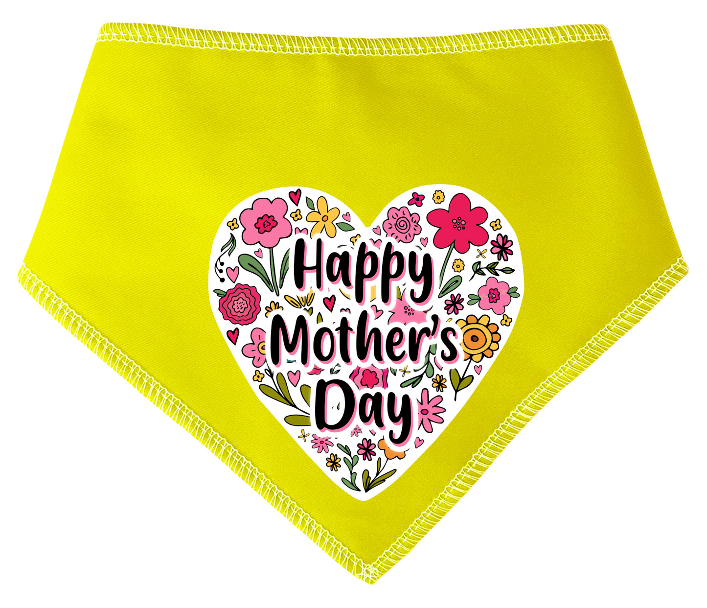 Happy Mother's Day Floral Heart Dog Bandana