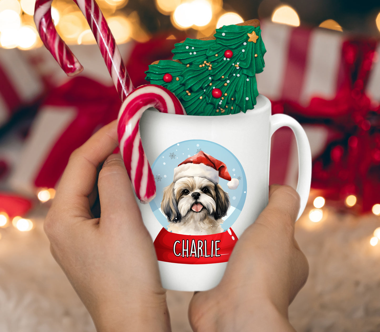 'All I Want For Christmas' Custom Dog Breed & Name Mug