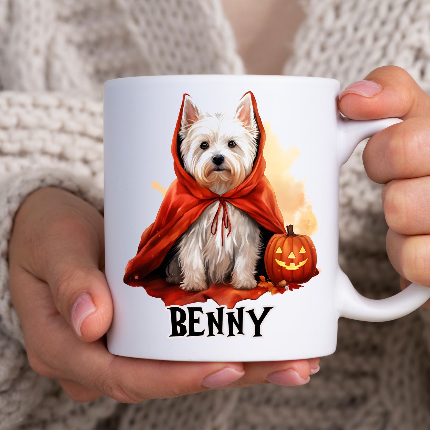 Halloween Is Better With A Westie, West Highland Terrier Dog Mug & Any Name
