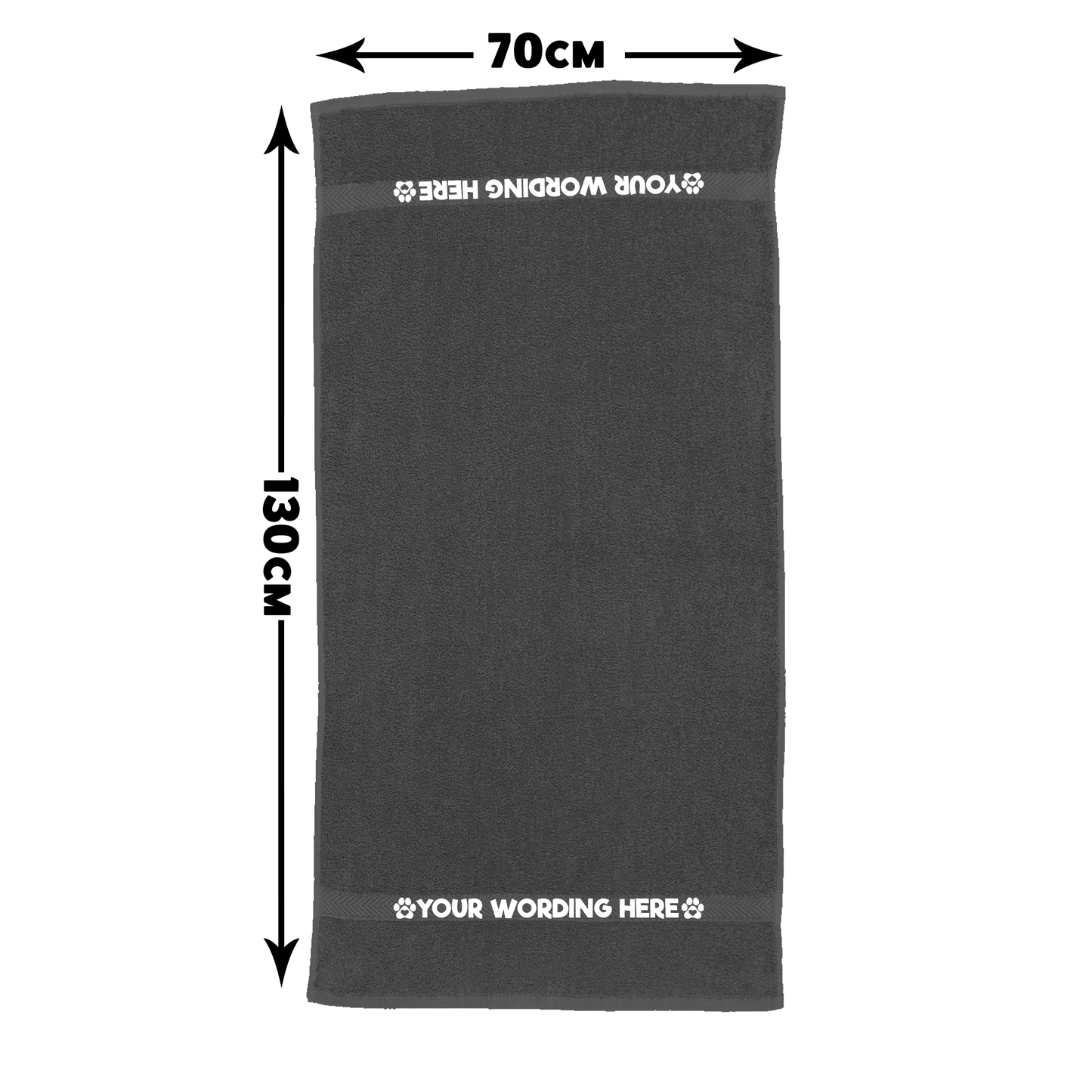 Steel Grey Pet Towel Personalised With Name or Wording