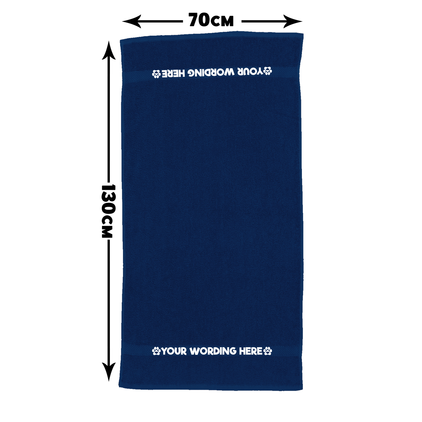 Royal Blue Pet Towel Personalised With Name or Wording