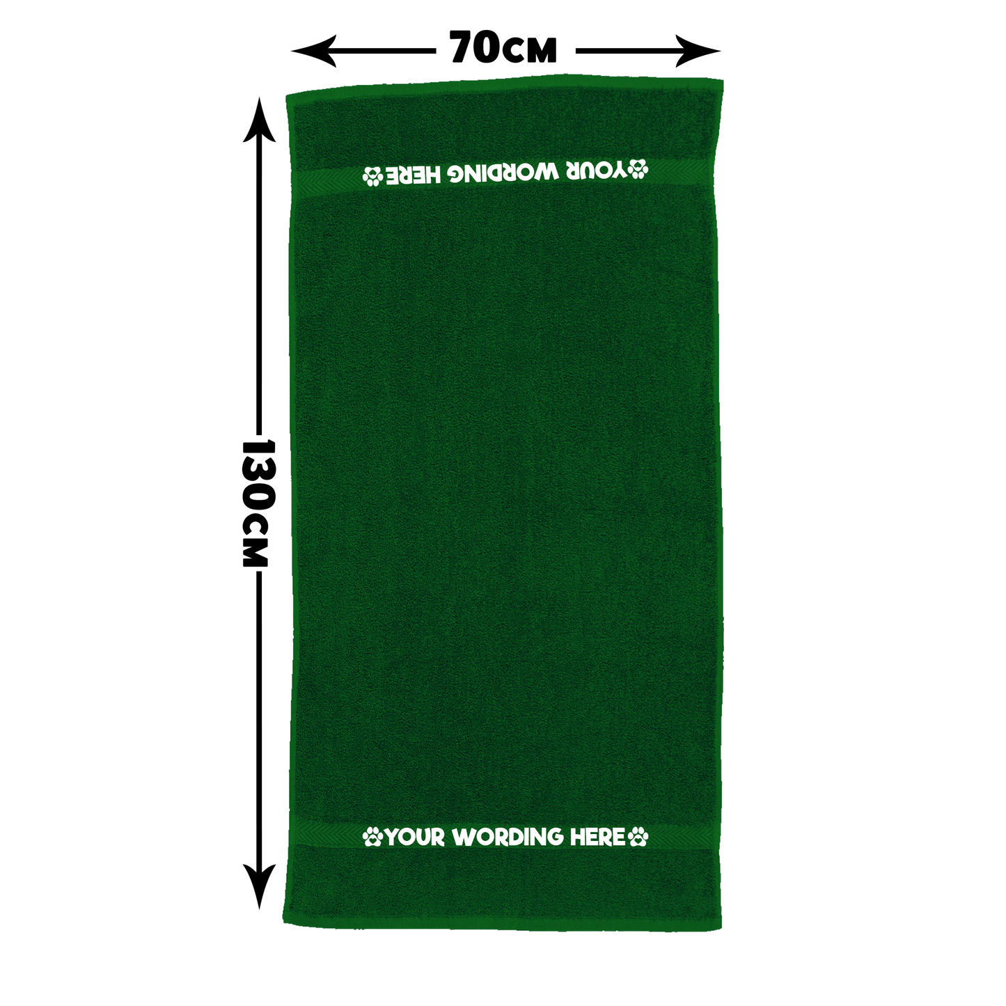 Forest Green Pet Towel Personalised With Name or Wording