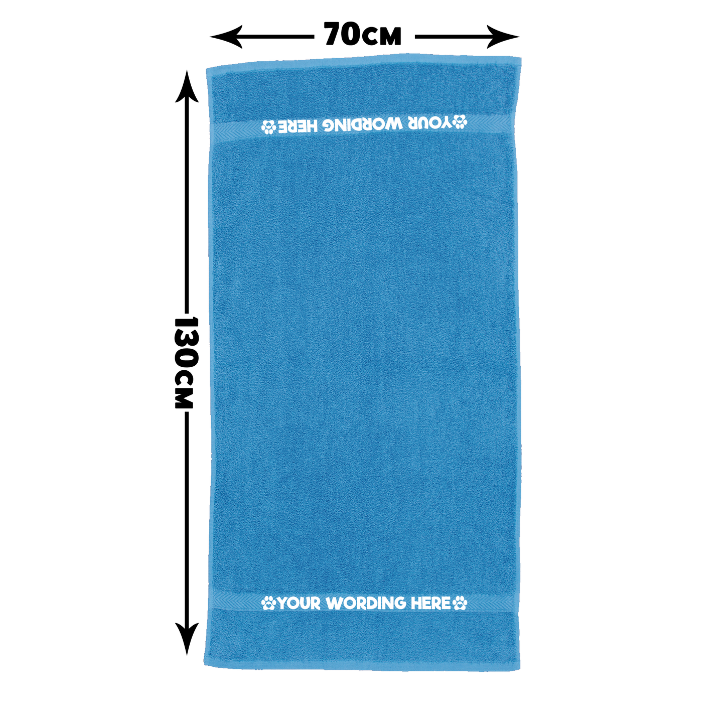 Ocean Blue Pet Towel Personalised With Name or Wording