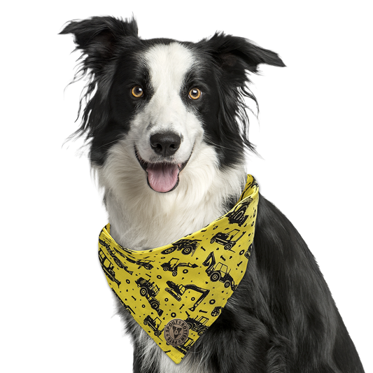 The Hereford - Digger & Tractor Tied Dog Bandana