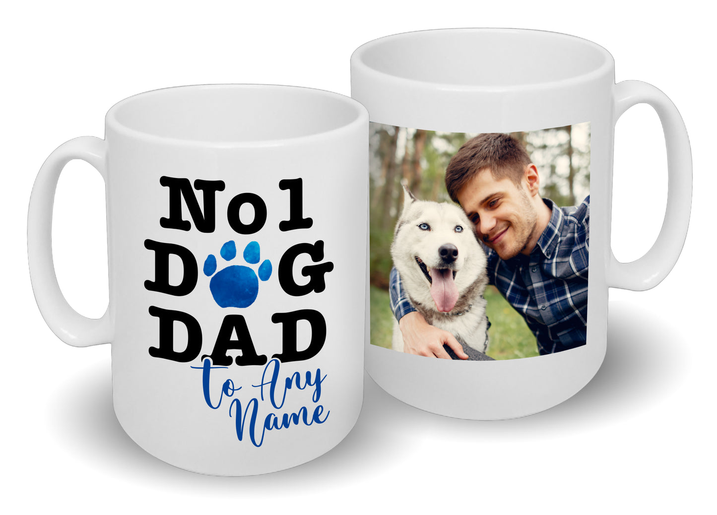 Number 1 Dog Dad Mug Any Name & Custom Photo