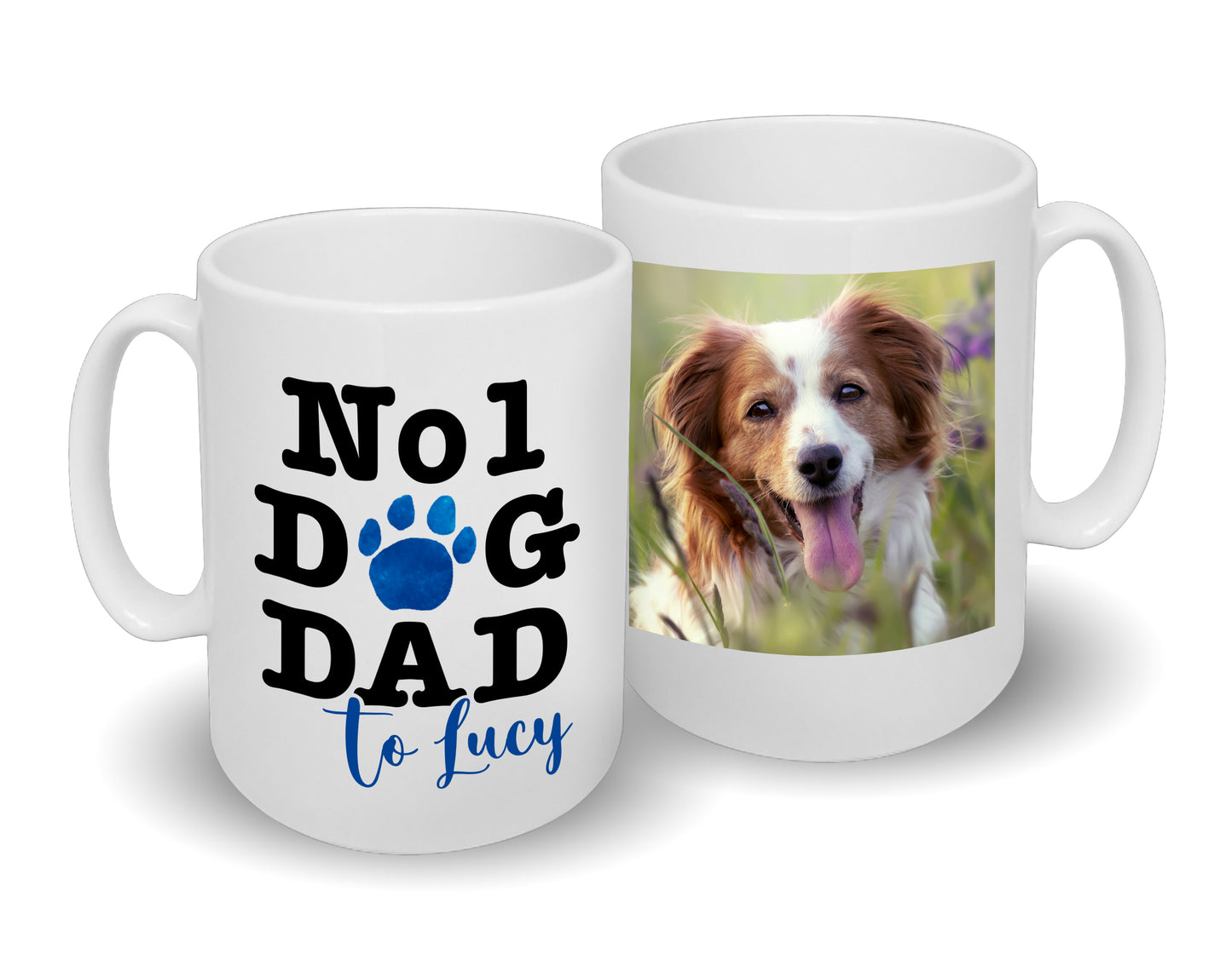 Number 1 Dog Dad Mug Any Name & Custom Photo