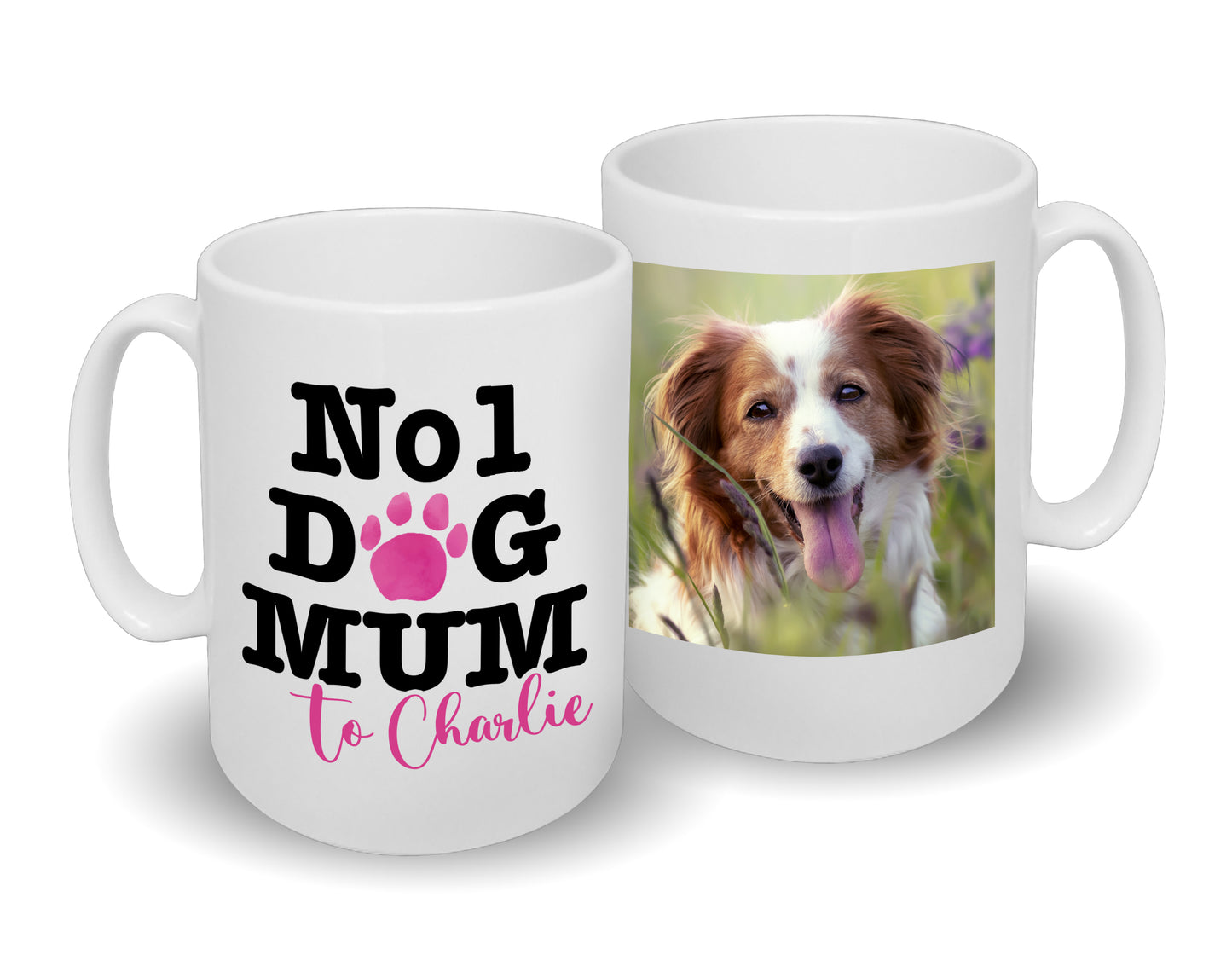 Number 1 Dog Mum Mug Any Name & Custom Photo