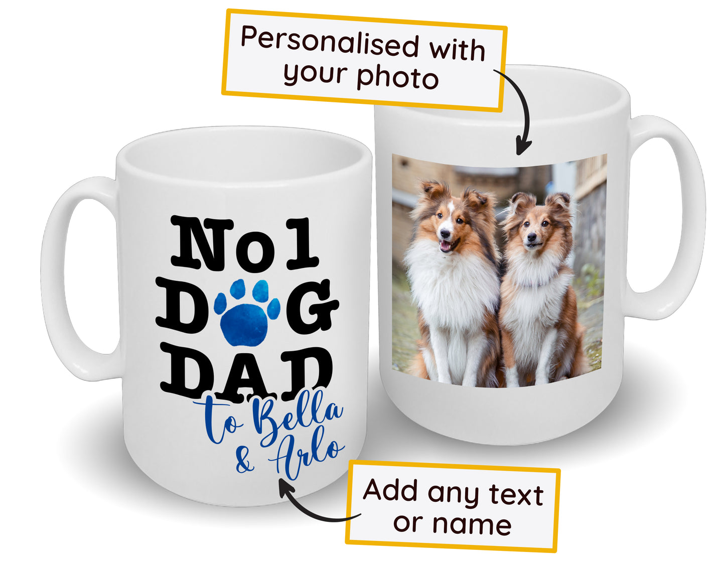 Number 1 Dog Dad Mug Any Name & Custom Photo