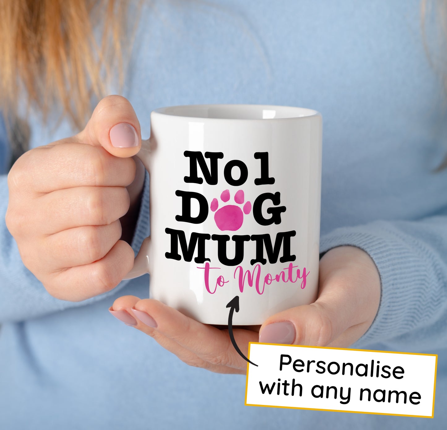 Number 1 Dog Mum Mug Any Name & Custom Photo