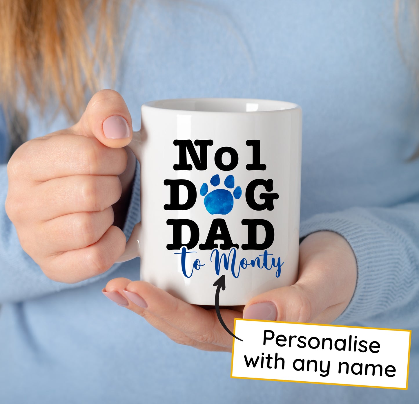 Number 1 Dog Dad Mug Any Name & Custom Photo
