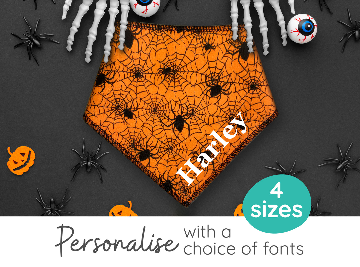 Orange Cobwebs Any Name Dog Bandana