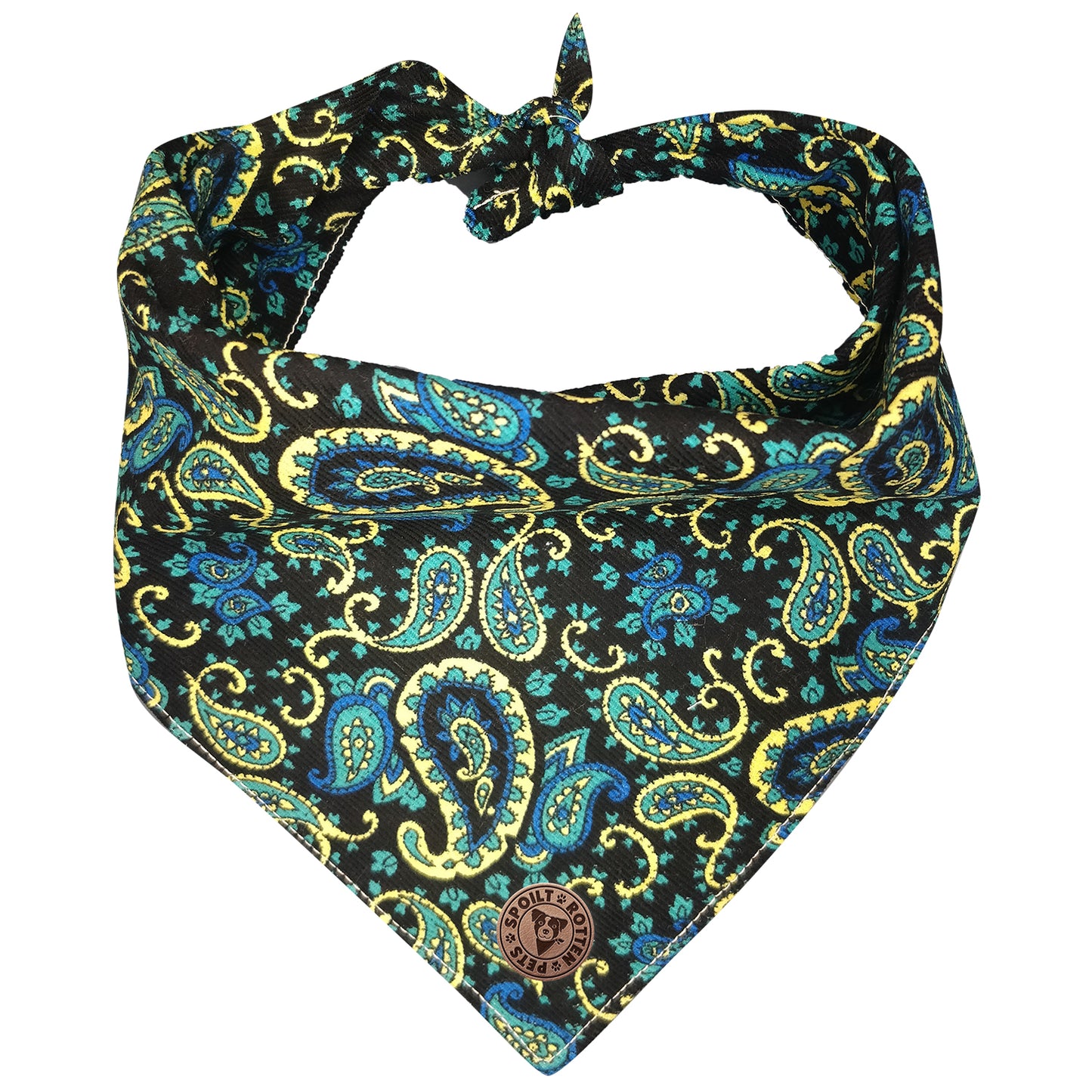 The Winchester - Paisley Blue Cord Tied Dog Bandana